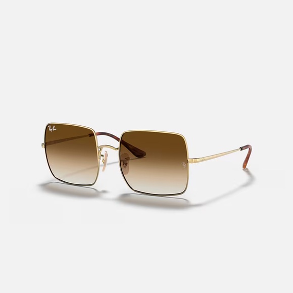 Ray-Ban Gold Frame Brown Gradient Square Sunglasses 1971 Classic - Picture 12 of 12